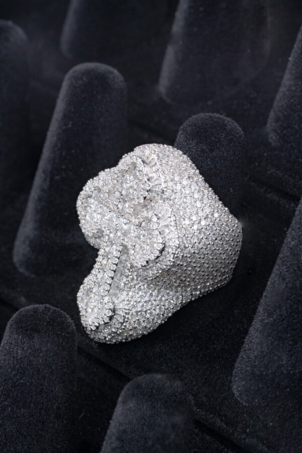Cross Ice Moissanite Ring (SIZE 9)