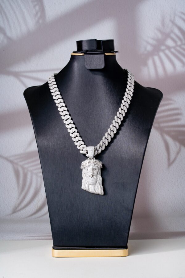 Two Layered Cuban Jesus Pendant (20inch)