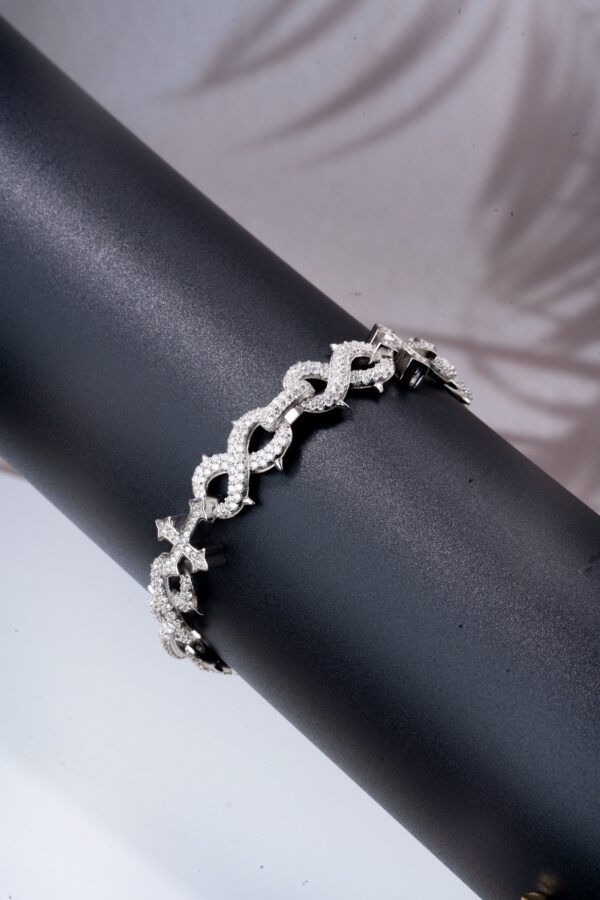 Infinity Cross Moissanite Bracelet (7.5inch)