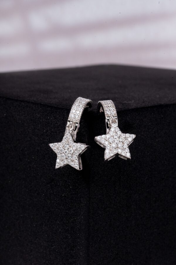 Hoop Star Moissanite Earring