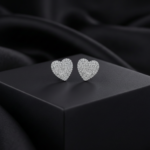 Heart-Shaped Moissanite Stud Earrings