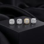 Quadra Cushion Halo Studs