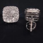 Halo Moissanite Stud Earrings Lab diamond