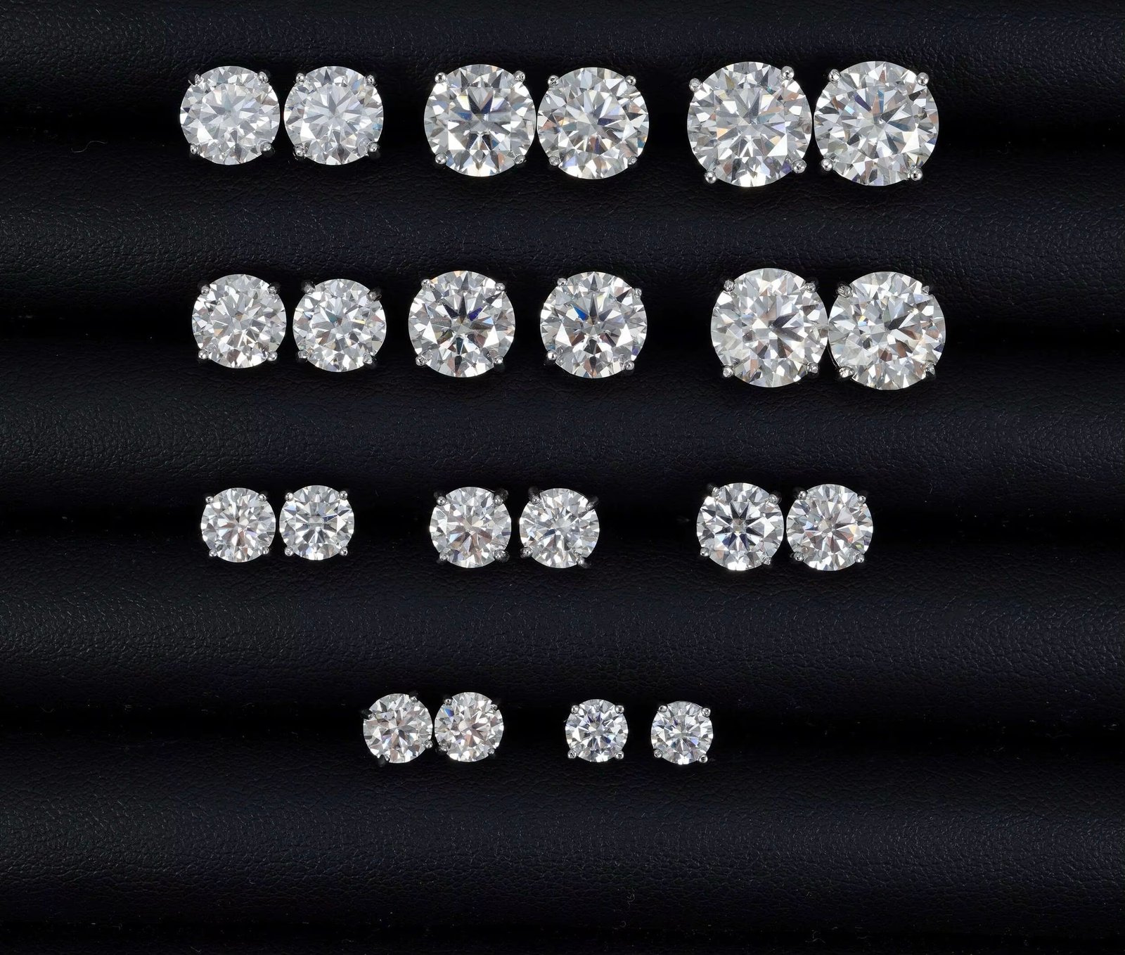 Cluster Moissanite Stud Earrings 6.5mm - Image 2