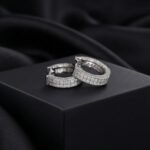 Pavé Moissanite Huggie Hoop Earrings