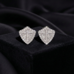 Moissanite Shield Pave Stud Earrings