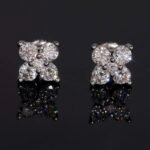 Four-Stone Round Moissanite Cluster Stud Earrings