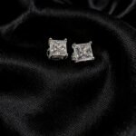 Princess Cut Solitaire Moissanite Stud Earrings 5mm