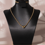 Puffed Heart Bead Chain Necklace