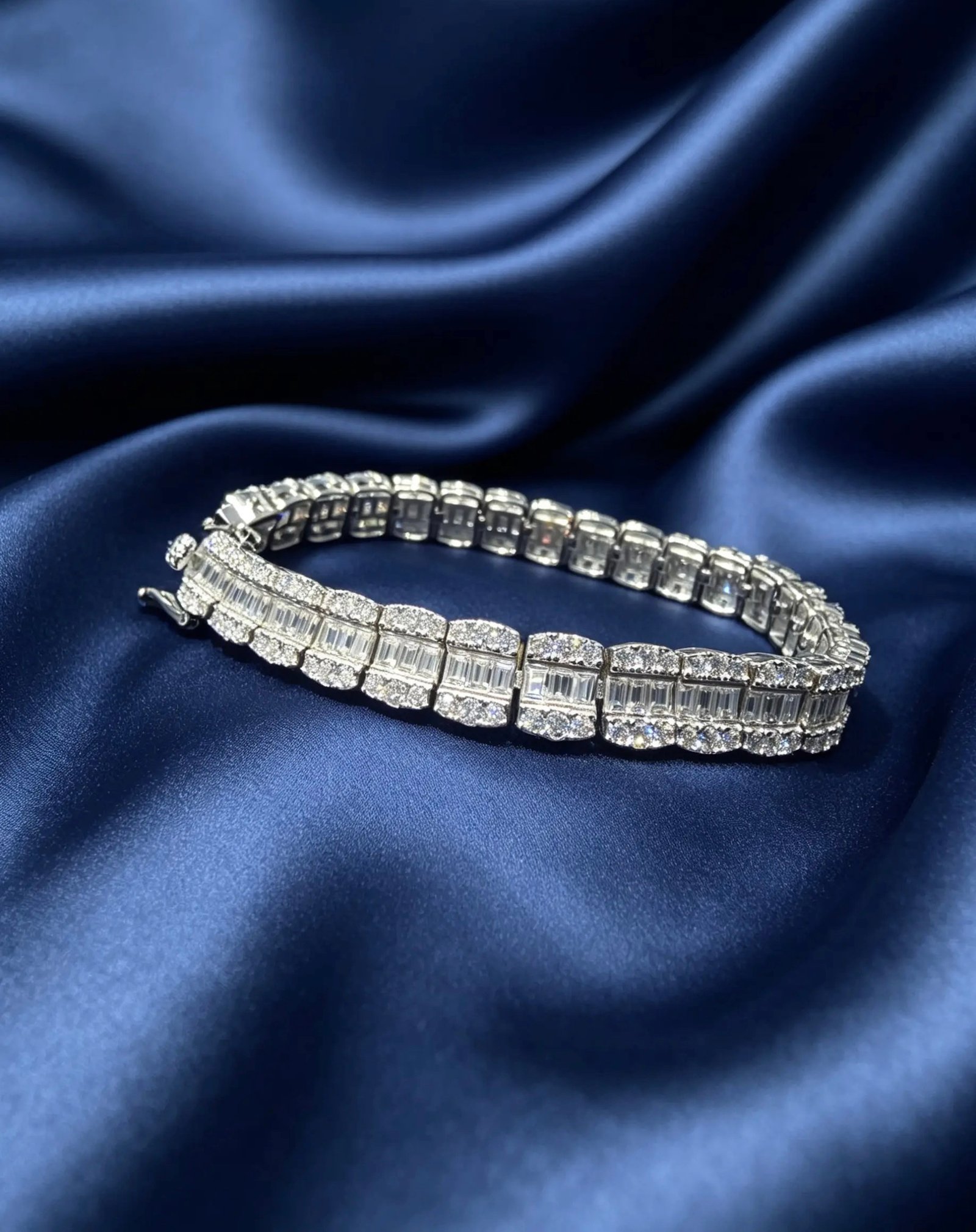 Moissanite Baguette Tennis Bracelet