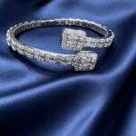 Moissanite Baguette Cuff Bracelet