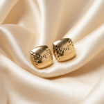 Diamond-Cut Cushion Stud Earrings