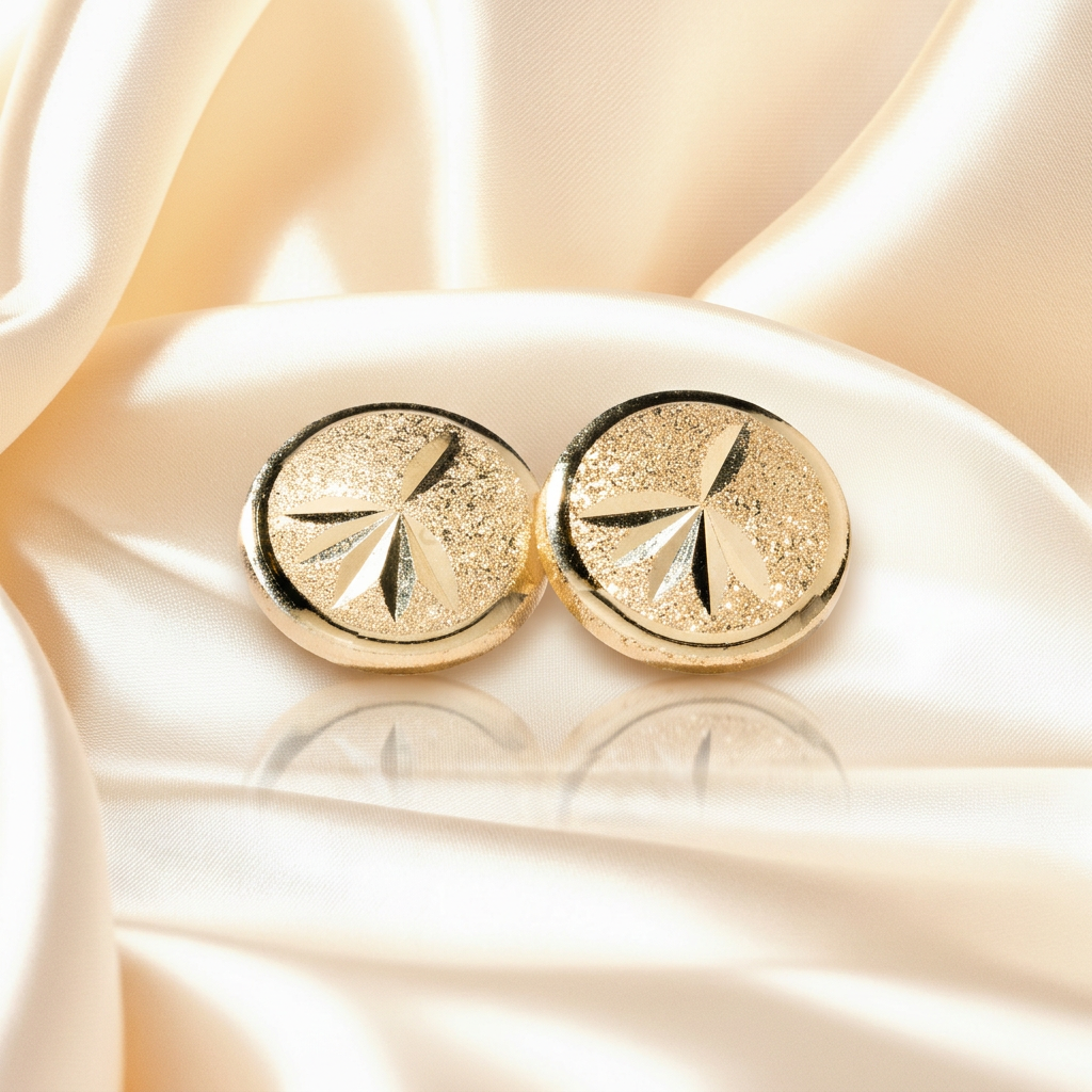 Diamond-Cut Round Stud Earrings