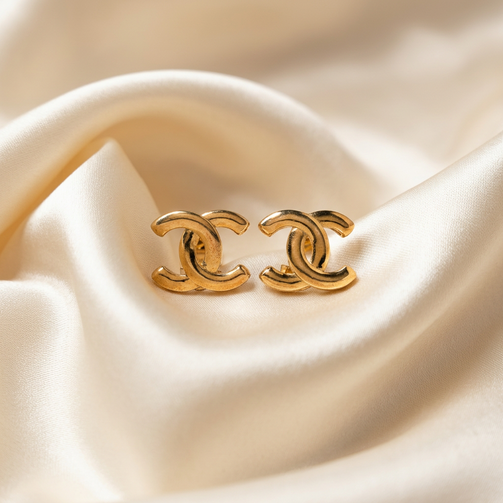Interlocking CC Logo Stud Earrings