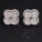 Clover Cluster Moissanite Stud Earrings