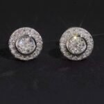 Round Halo Moissanite Stud Earrings
