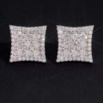 Cushion Pavé Moissanite Stud Earrings 7mm