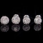 Round Halo Moissanite Stud Earrings Collection 5mm
