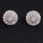 Round Target Bullseye Moissanite Stud Earrings 3mm
