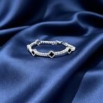 Moissanite Clover Tennis Bracelet  7.5inch