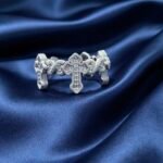 Moissanite Cross Link Bracelet - Baguette 15mm 7.5inch