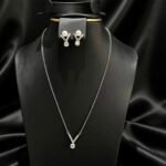 Moissanite Pearl Drop Necklace & Earring Set