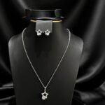 Moissanite Star Pendant Necklace & Earring Set