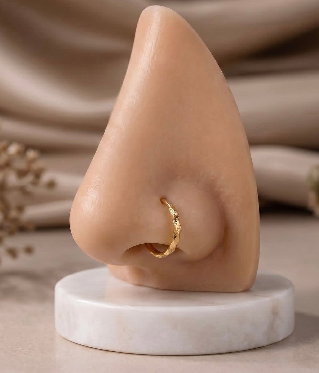 Gold hoop nose ring