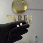 Moissanite Cushion Halo Stud Earrings