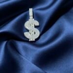 Moissanite Dollar Sign Pendant - Iced Out