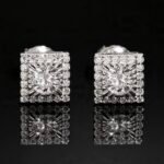 6mm lux shape  moissanite earring