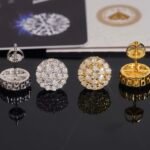 Full bloom Moissanite earring (silver) 7mm